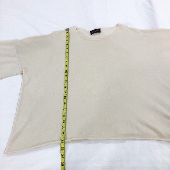 Eskandar Lagenlook A-Line Sweater Bateau Neck Raw Edge Oversized Luxury Knit - Picture 7 of 10